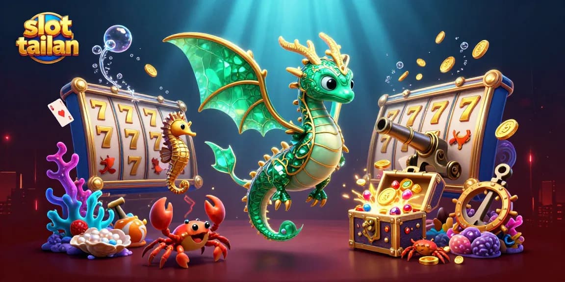Experience thrilling jackpot wins with slot tailan in a vibrant underwater casino scene.