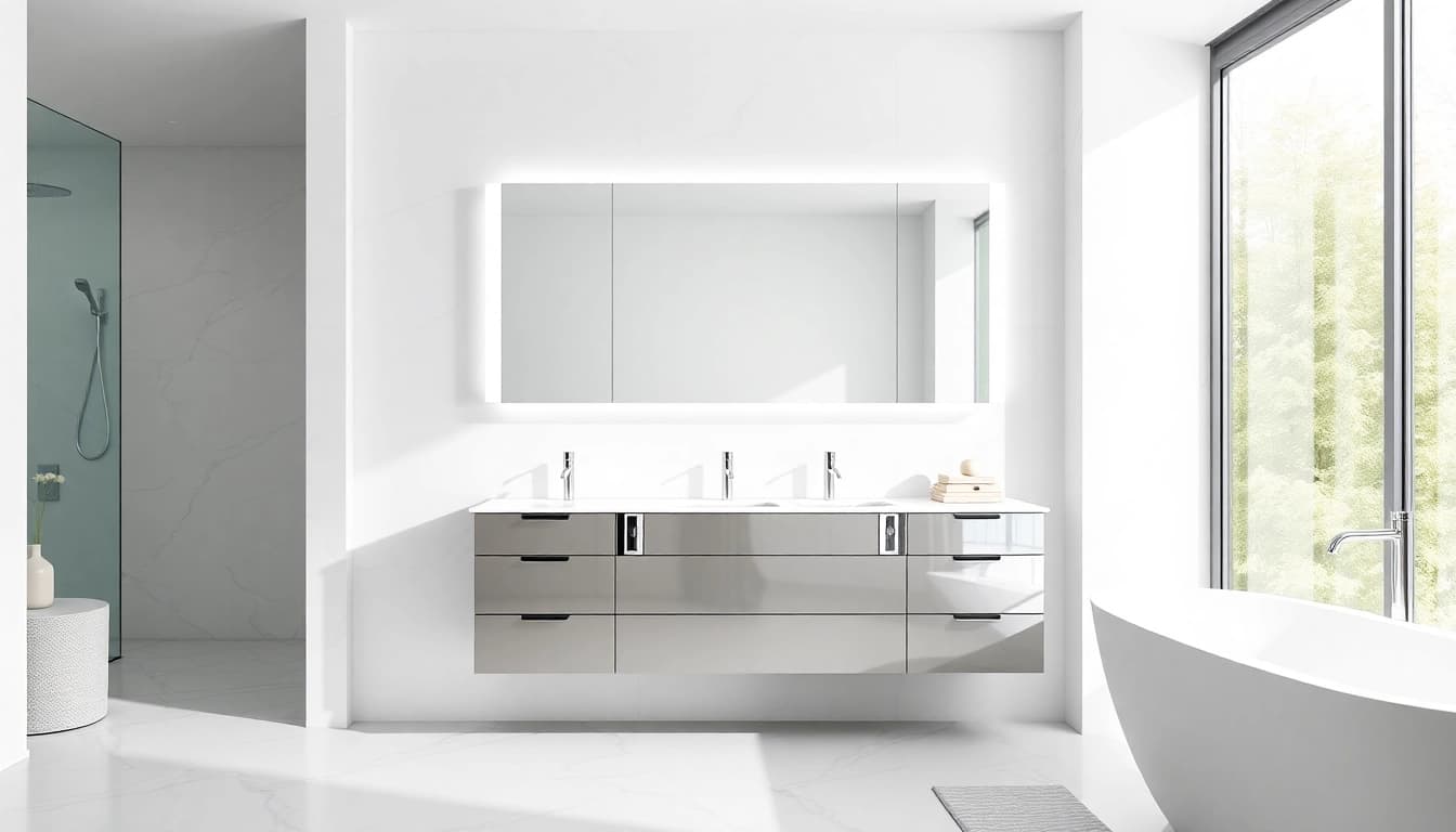Der sonni Spiegelschrank bietet elegantes Design und praktische Beleuchtung im Badezimmer.