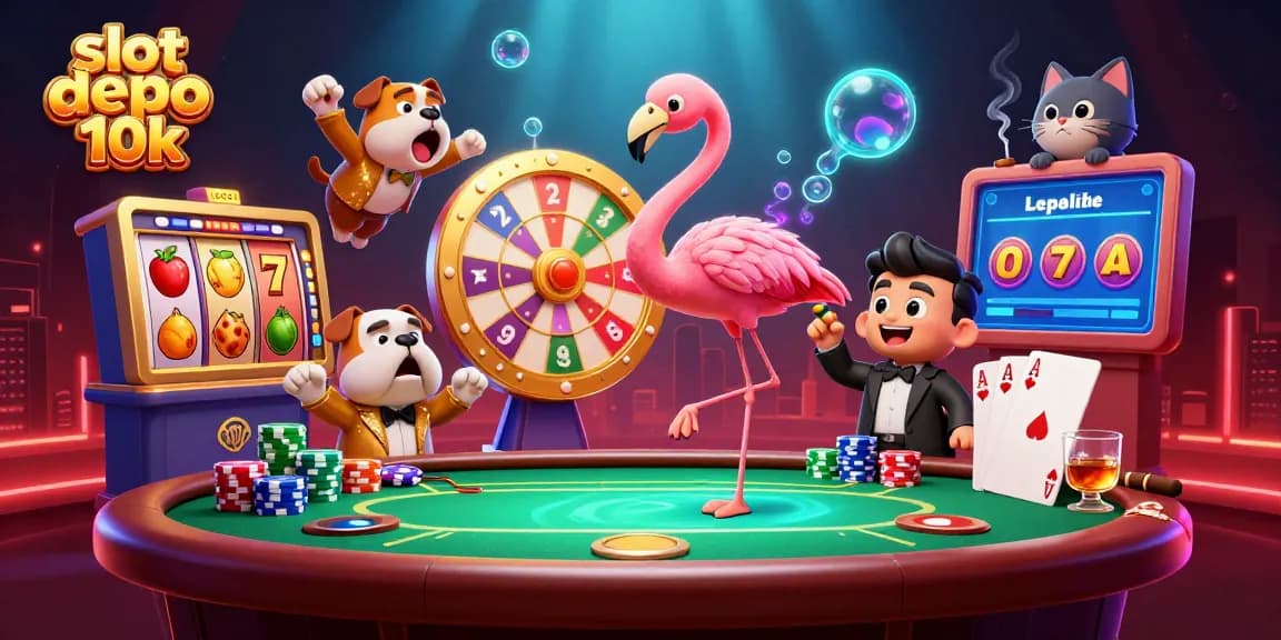 Spin to win at slot depo 10k as the flamingo host reveals amazing prizes in an exciting casino atmosphere.