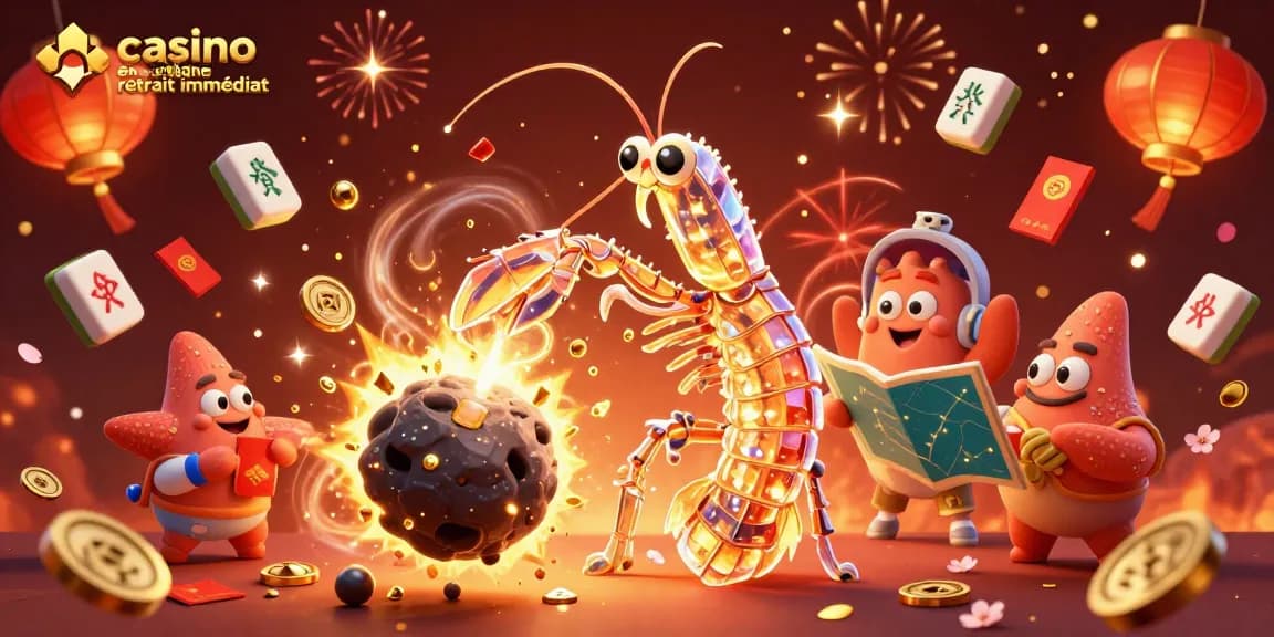 Jouer sur casino en ligne retrait immédiat avec un samouraï galactique et des éléments festifs.