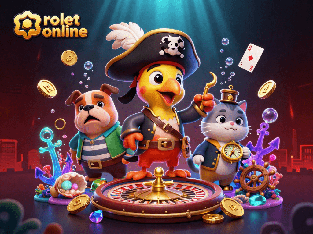 Experience thrilling gameplay with rolet online, featuring a dynamic pirate scene with vibrant casino elements.