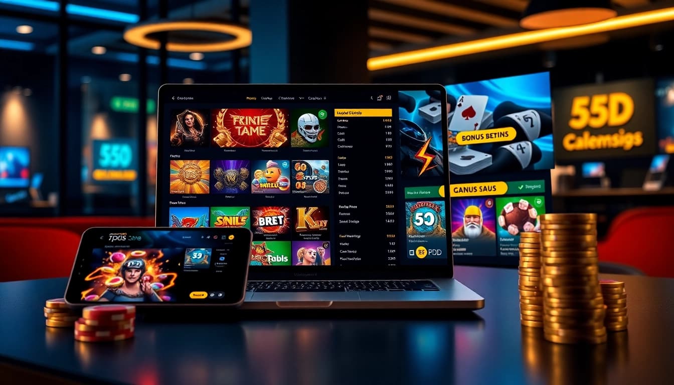 55DD innovative online betting platform interface showcasing exciting games and promotions
