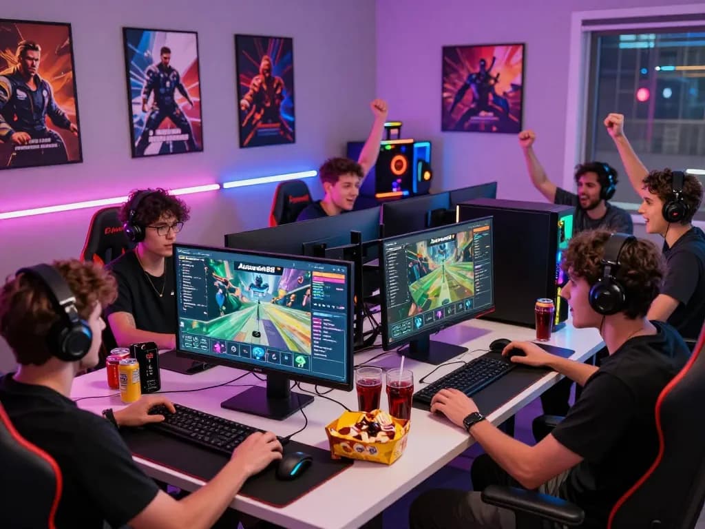 Engaging online gaming setup showcasing Autowin88 interface in a vibrant atmosphere.
