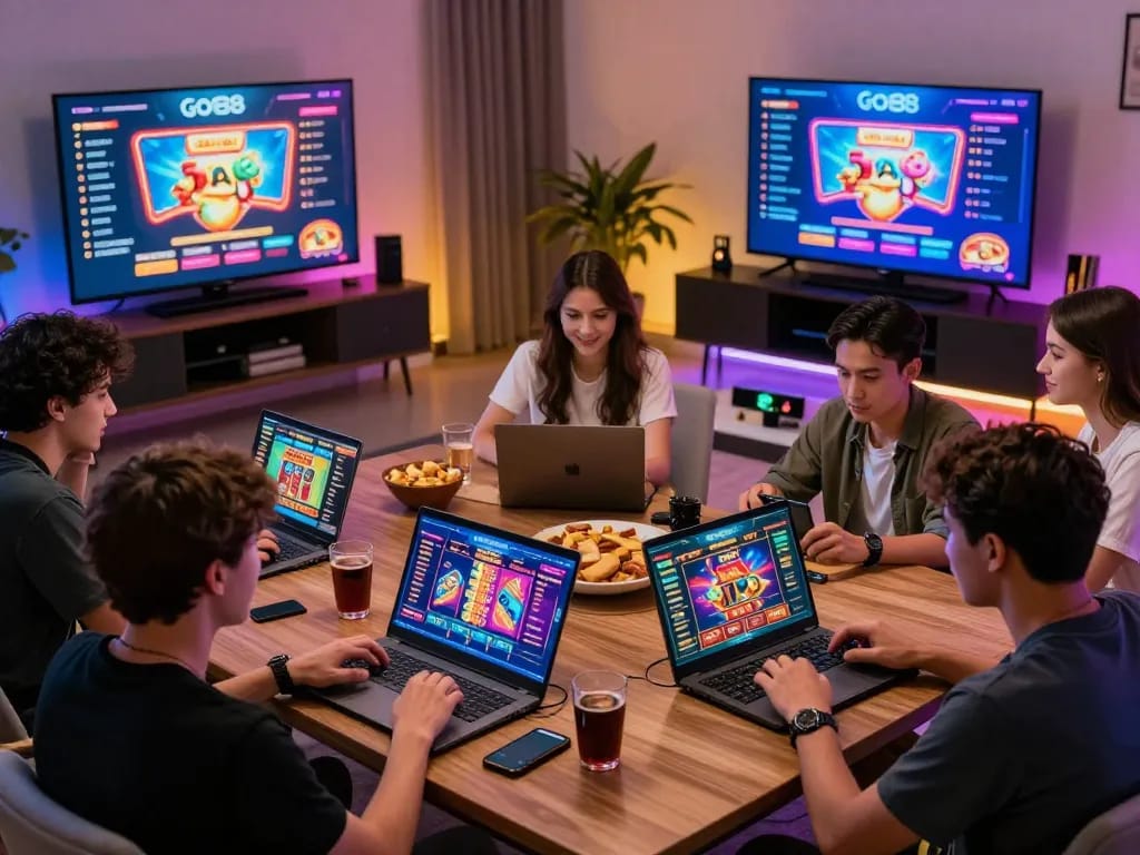 Go88 users enjoying online games with vibrant graphics and modern setups