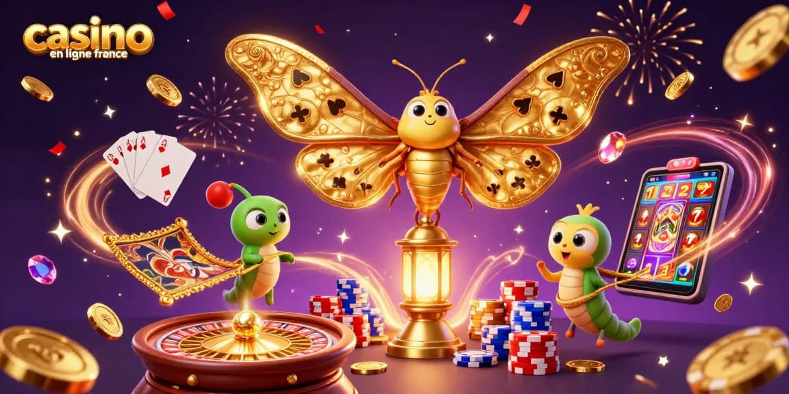 Jouez au casino en ligne France avec des scènes animées captivantes et des motifs de jeu.