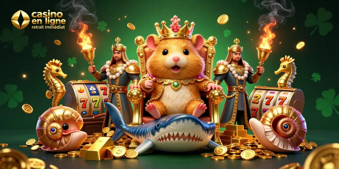 Découvrez les caractéristiques du casino en ligne retrait immédiat avec un hamster roi dans un environnement riche et dynamique.
