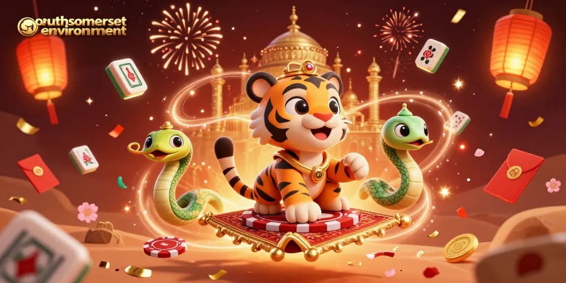 Play exciting games at southsomersetenvironment with a dazzling tiger sultan on a colorful backdrop.
