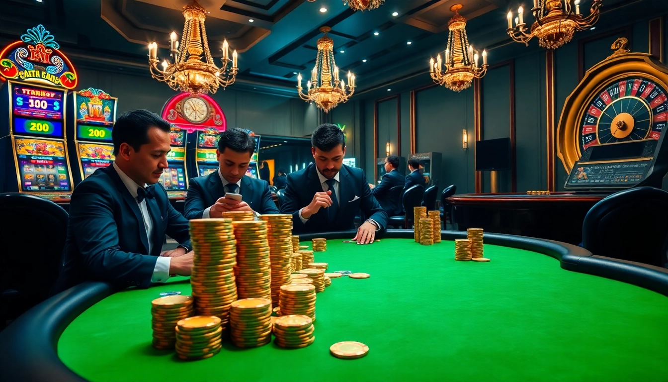 Experience exhilarating wins with tải NOHU90 at a luxurious casino poker table.