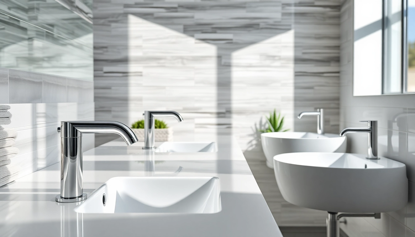 Modernes Badezimmer-Design mit sonni sanitär Produkten und eleganten Armaturen.