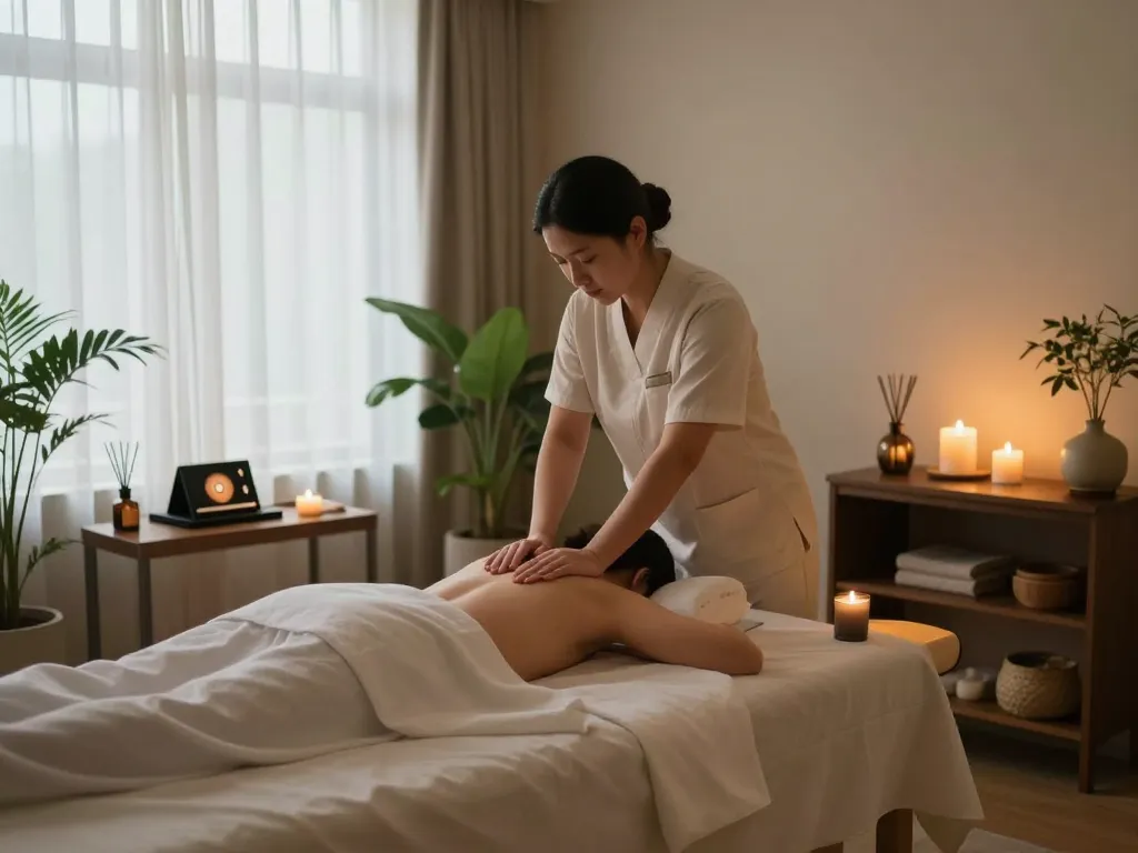 차분한 분위기와 숙련된 치료사가 있는 편안한 웰니스 스파에서의 치평동마사지 경험.