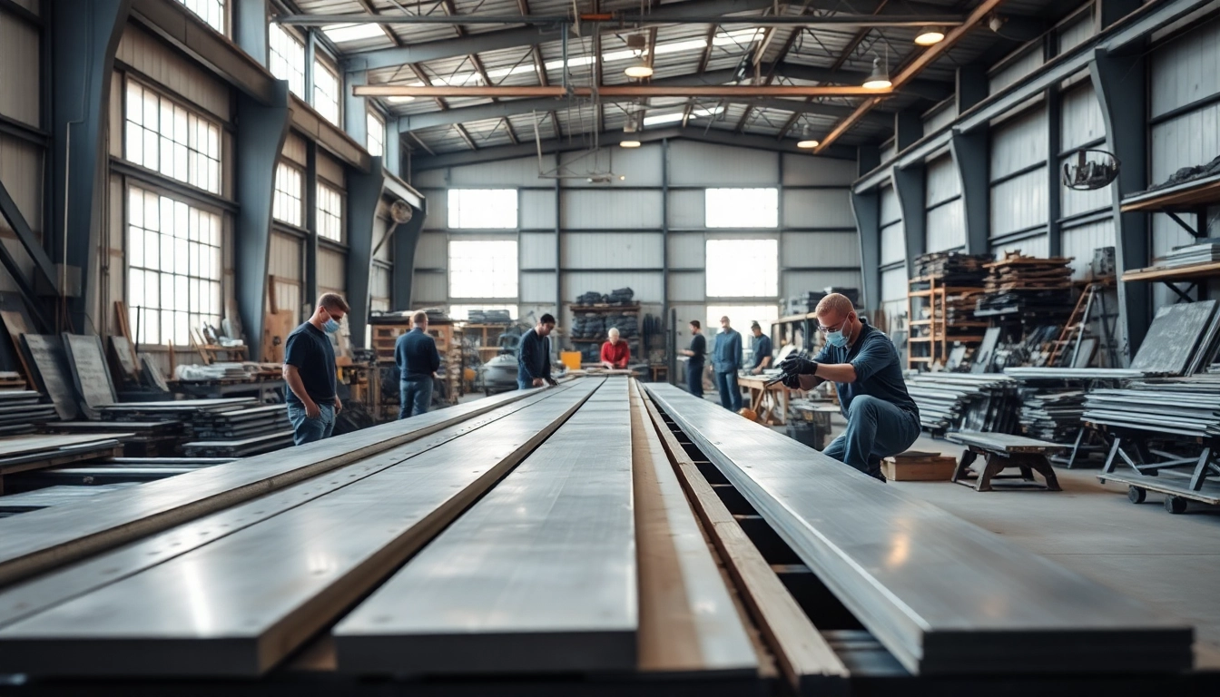 Creating custom steel fabrication products in a professional workshop with skilled craftsmen.