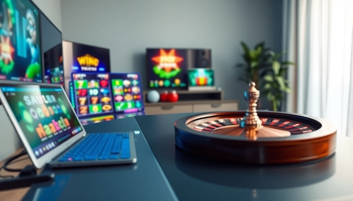 Experience the thrill of Non gamstop casino Uk with an engaging gaming setup showcasing diverse online gaming options.