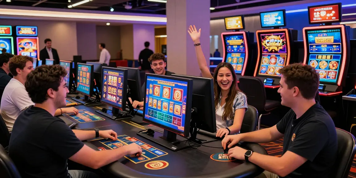 Players enjoying games at online casinos that accept credit card with vibrant atmosphere and dynamic lighting.