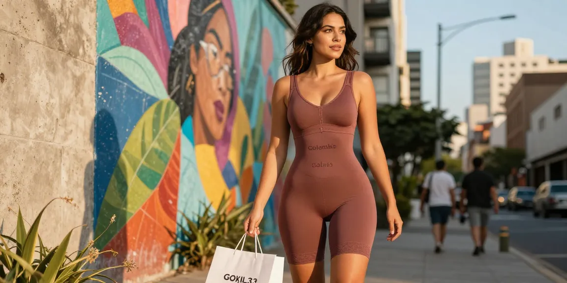 Wanita mengenakan Colombian Shapewear Galess dari https://colombianshapeweargaless.com di lingkungan urban, menonjolkan gaya dan kepercayaan diri.