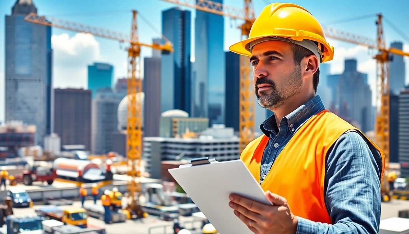 Manhattan Construction Manager coordinating activities at an active construction site.