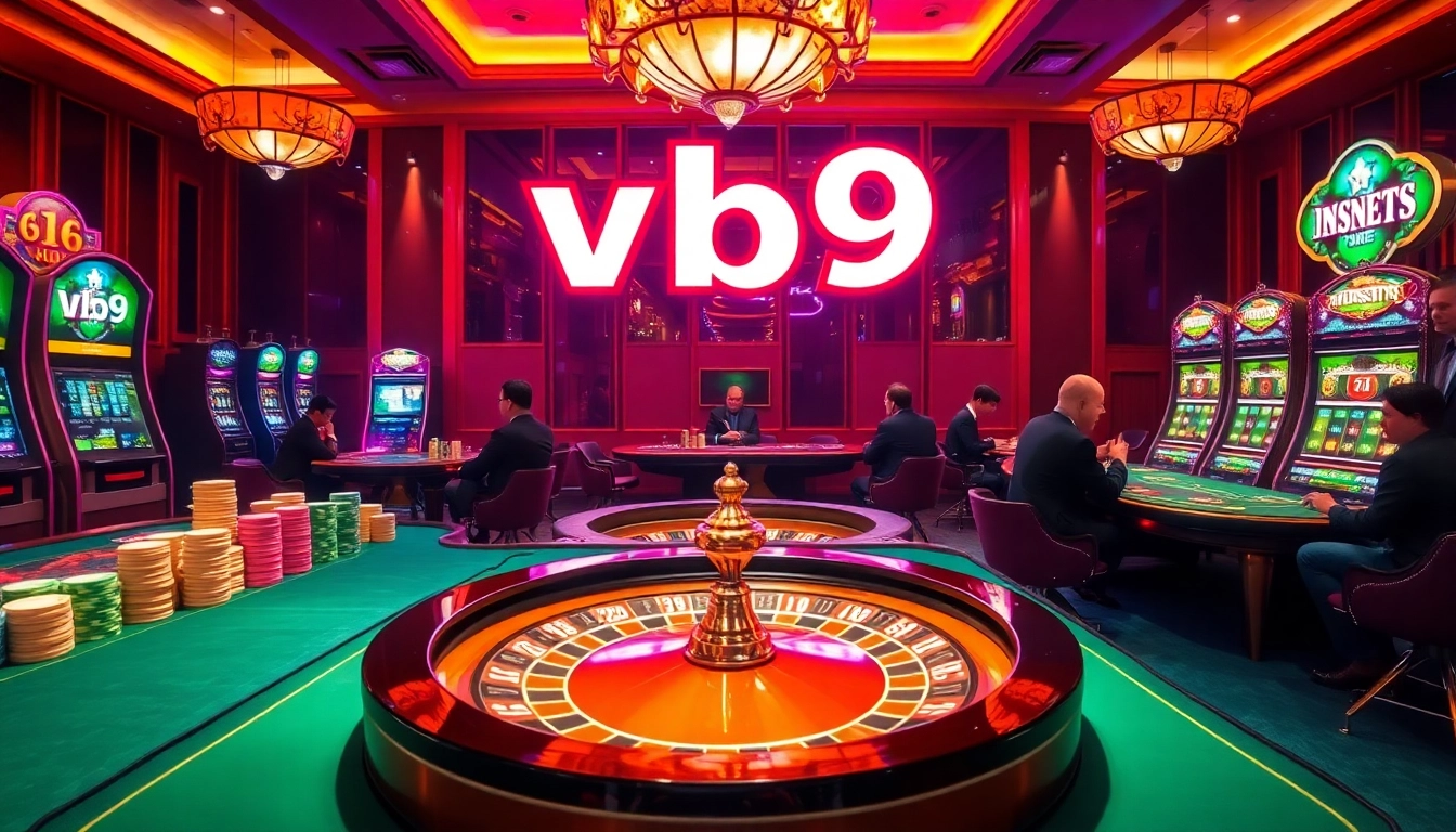 Players enjoying strategic games at a sophisticated casino featuring the keyword vb9 skillfully integrated.
