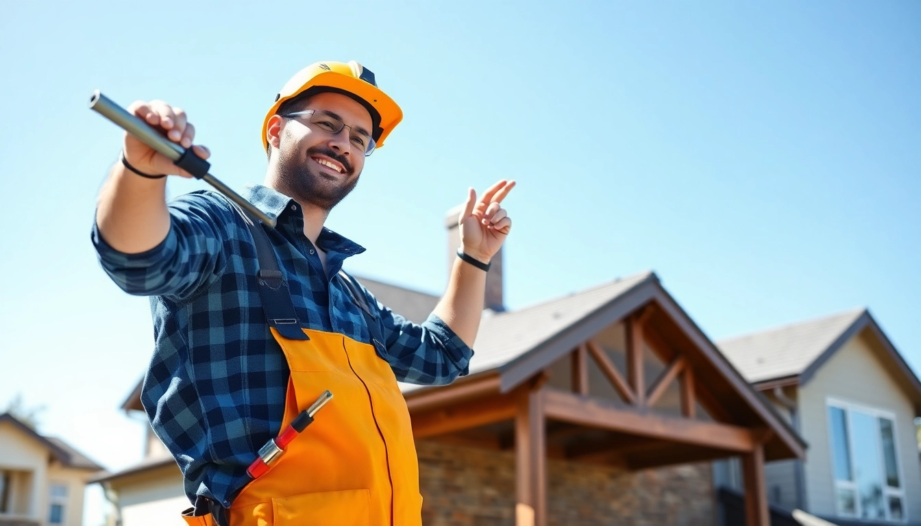 Roofing contractor inspecting a roof, showcasing expertise in residential roofing.