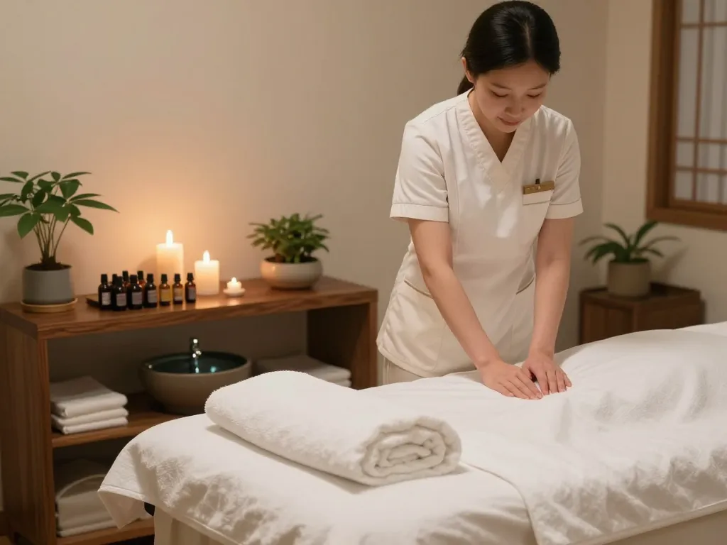 Experience luxurious 역삼동마사지 in a tranquil therapy room with calming ambiance and essential oils.