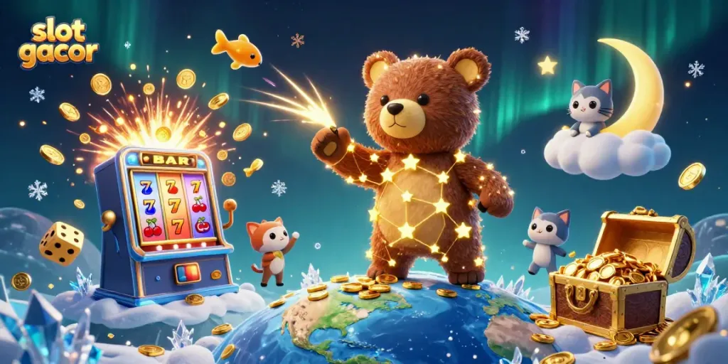 Experience thrill with slot gacor winnings amidst a vibrant casino scene.