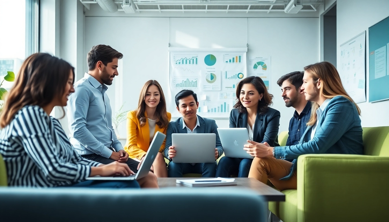 SEO Agency Clearwater team collaborating on digital marketing strategies in a modern office.