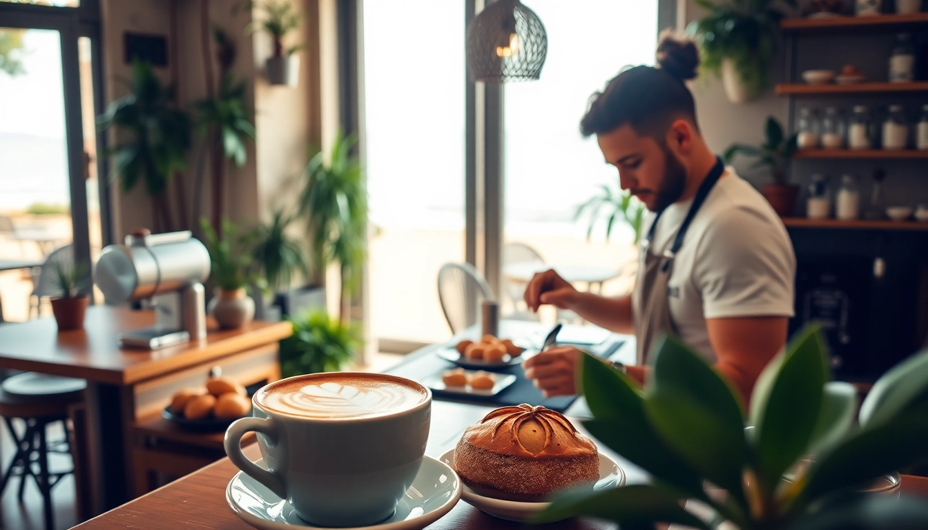 Genießen Sie eine Tasse Kaffee im Coffee Shop Lloret de Mar mit einladendem Ambiente.