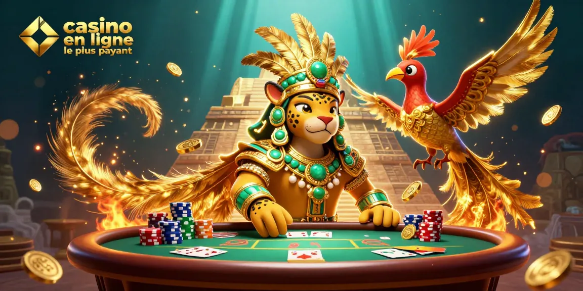Image captivante de "casino en ligne le plus payant" présentant un prêtre jaguar dans un jeu de poker dynamique.