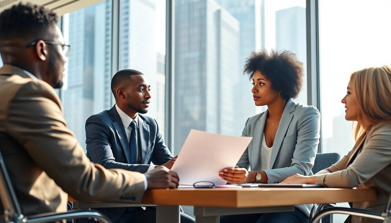 Engaging free job post chicago scene featuring diverse candidates and hiring managers in a professional interview setting.