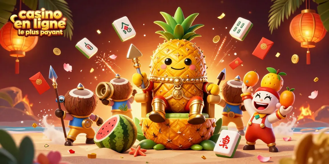 Jouez dans un casino en ligne le plus payant avec des personnages animés sur une plage ensoleillée.
