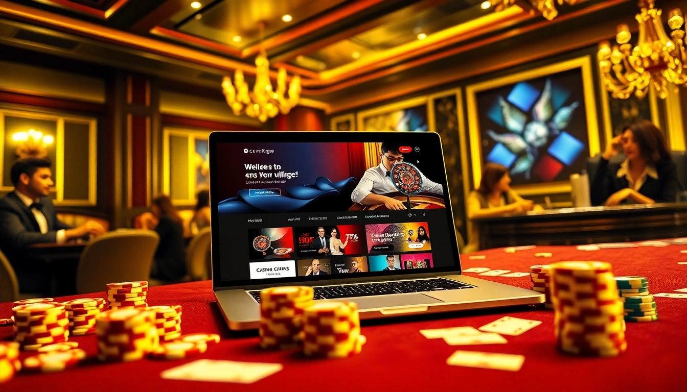 Vivez l'excitation en ligne avec le casino en ligne, mettant en vedette des jetons de poker et une roue de roulette.