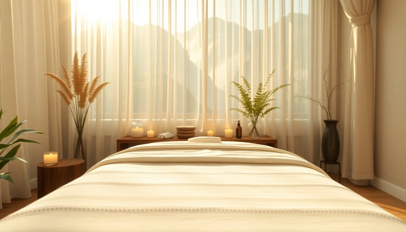 출장마사지 in a tranquil room with soft lighting and elegant decor for a soothing experience.