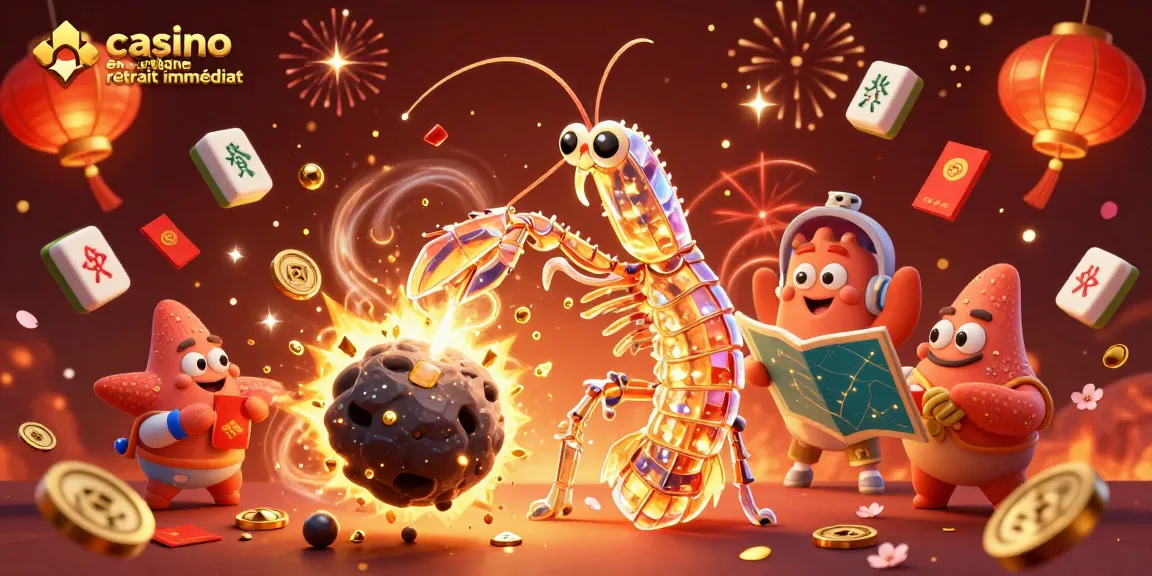 Jouer sur casino en ligne retrait immédiat avec un samouraï galactique et des éléments festifs.