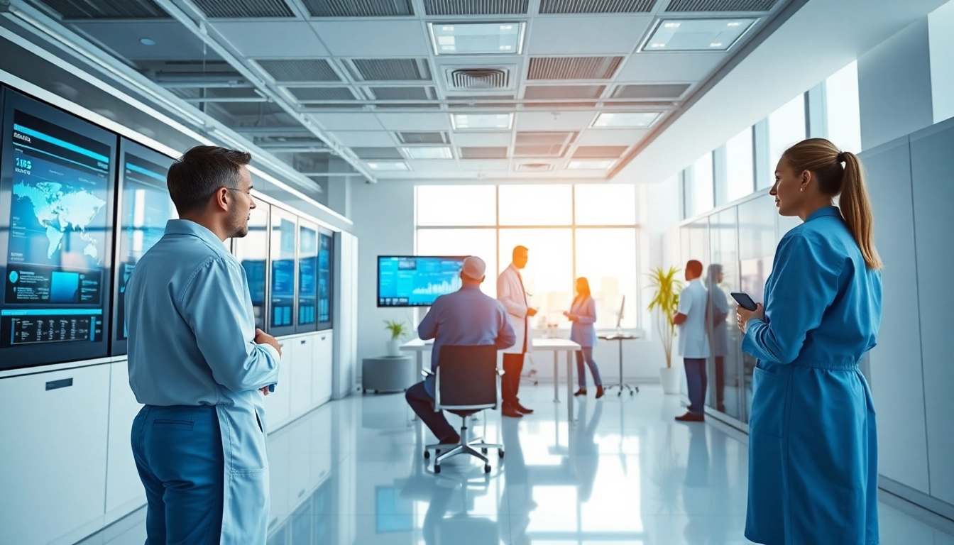 IT Services for Healthcare Tampa showcased through advanced IT professionals collaborating in a modern office.