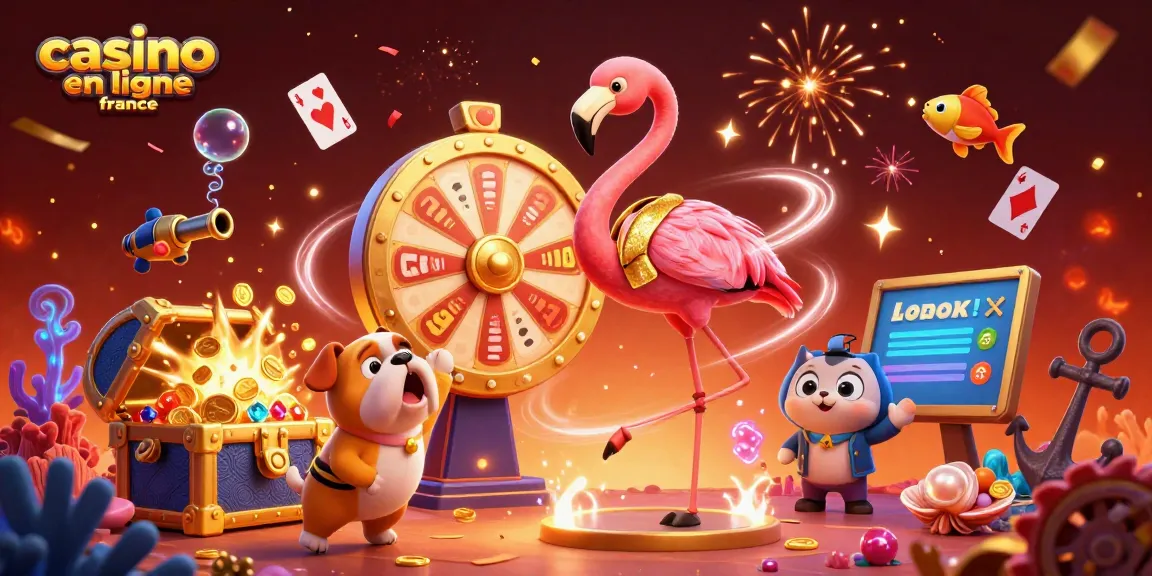 Découvrez l'univers vibrant du casino en ligne France avec des personnages animés excités.