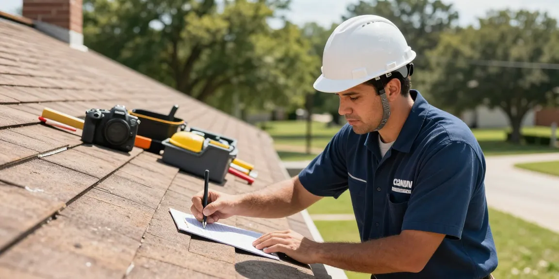 Trusted local service provider for roofing codewell tx, licensed professional contractor inspecting a residential roof in Caldwell.