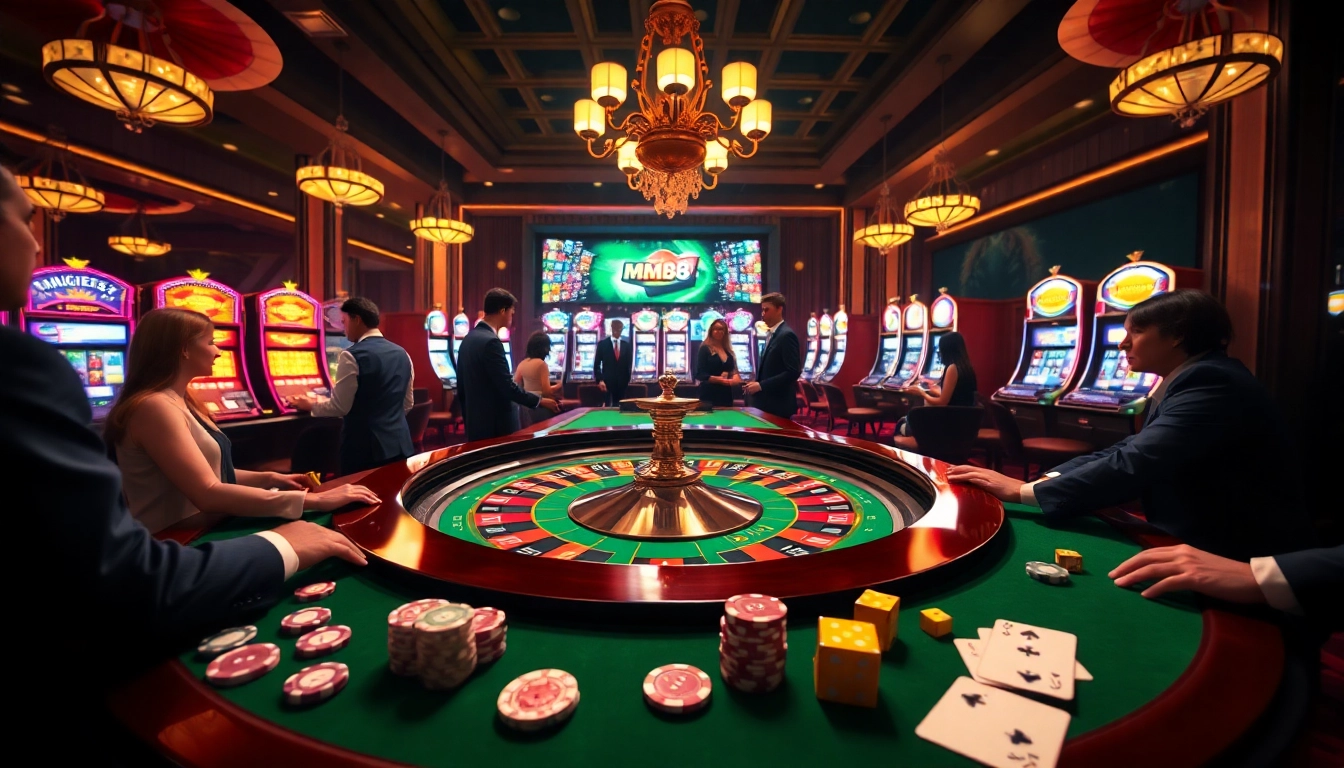Experience thrilling moments at MM88 casino with vibrant roulette and poker action.