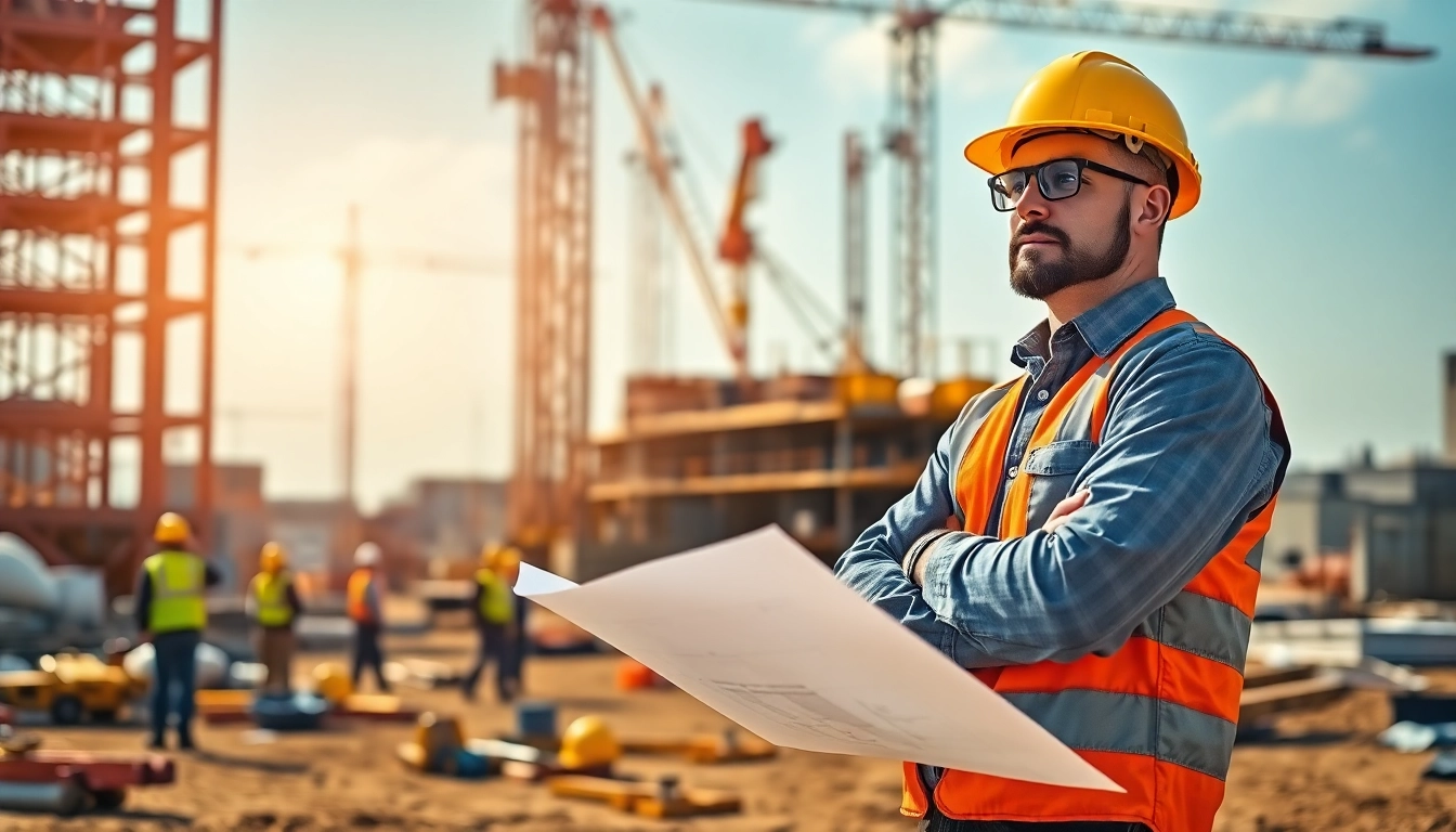 Showcase of a New Jersey Construction Manager overseeing a vibrant construction site.