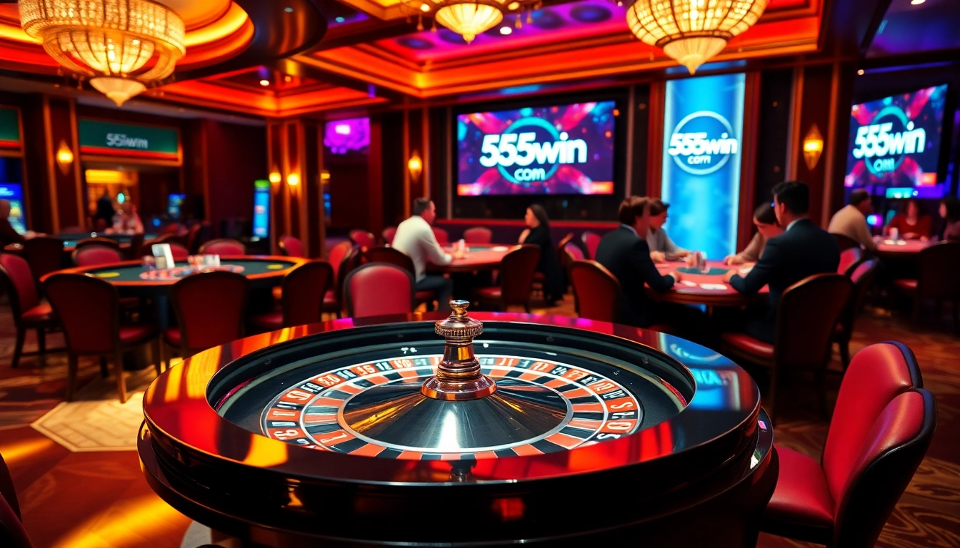 Experience the thrill of gaming at 555win com with a vibrant casino atmosphere and engaged players.
