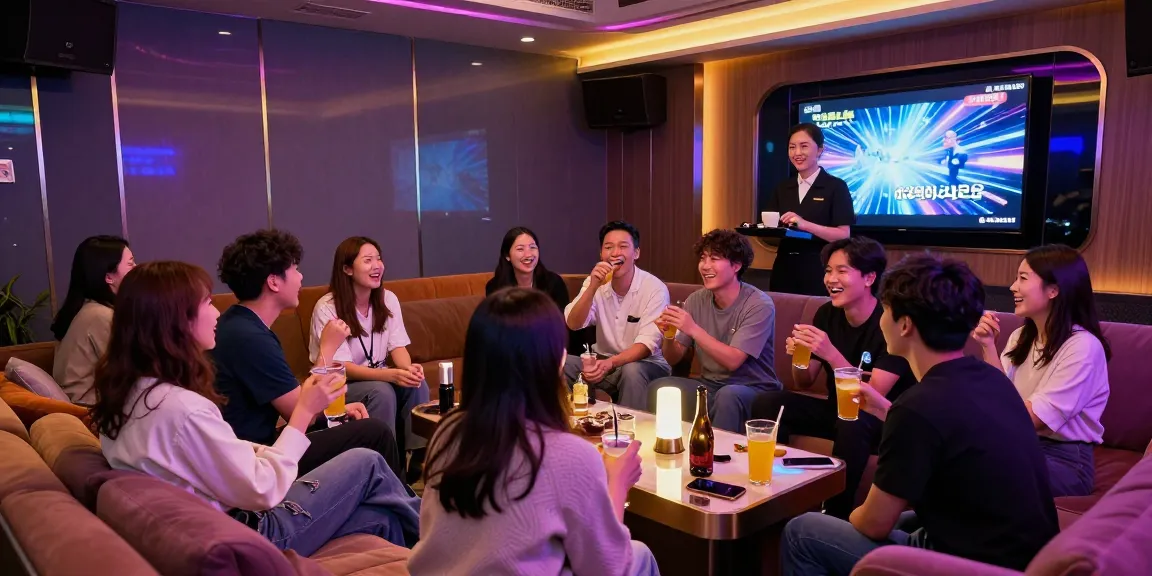 강남쩜오에서 제공하는 프리미엄 카라오케 경험, 고객과 직원들이 즐겁게 소통하는 모습