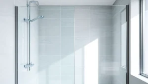 Installer paroi de douche 150x200 dans une salle de bains moderne avec des détails raffinés.