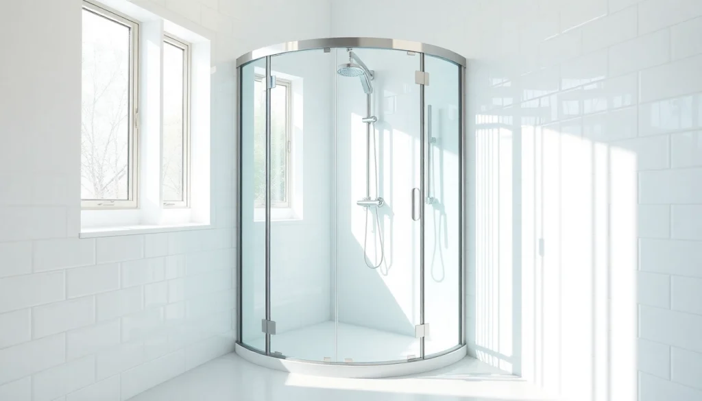 Erleben Sie die sonni Duschkabine in einem eleganten Badezimmer mit stylischem Design und hellen Farben.