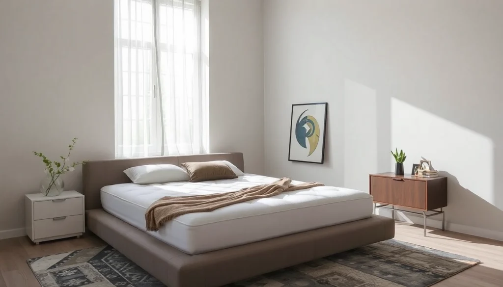 Materasso una piazza e mezza di alta qualità, mostra le sue caratteristiche mentre è esposto in una camera da letto accogliente.