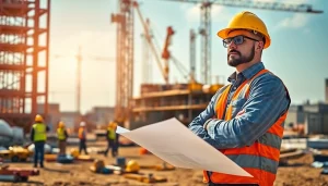 Showcase of a New Jersey Construction Manager overseeing a vibrant construction site.
