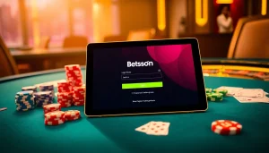 Engaging with the Betsson Login interface surrounded by vibrant casino elements.