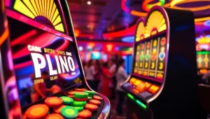 Permainan slot plinko yang menarik dengan suasana kasino yang ceria dan menghibur.