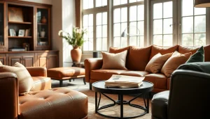 Bekijk skai leer toepassingen in een stijlvolle woonkamer met comfortabele meubels.