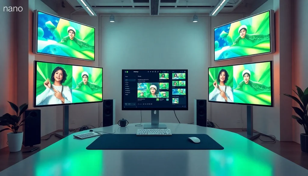 Revolutionary nano banana AI image editor in a modern workspace