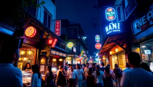 Explore 하노이밤문화 with lively bars and vibrant nightlife in Hanoi's bustling streets.