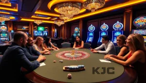 Experience the thrill of KJ C gaming with vibrant poker tables and colorful chips.