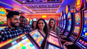 Experience the thrill of Kode4d slots in an engaging gaming environment with diverse players enjoying their time.