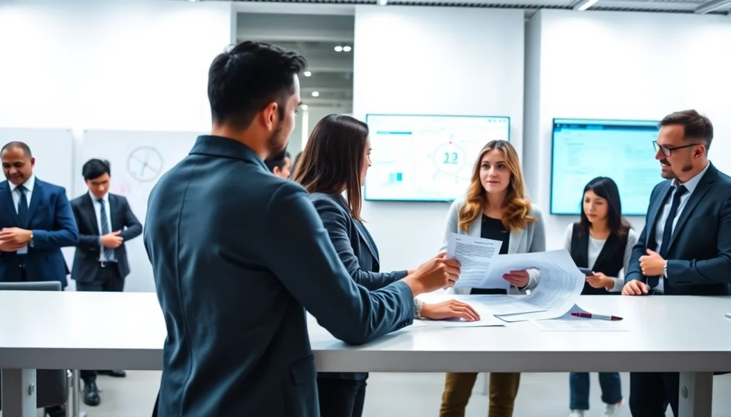 Enhancing Contract Management by professionals collaborating in a modern office environment.